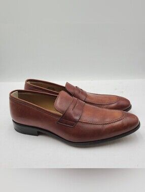 B32 Ace Marks Driving Moccasins Brown Leather Slip On Loaf Dress Shoes Men US 12